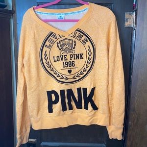 PINK sweatshirt with Felt lettering